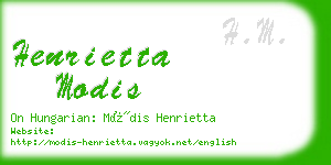 henrietta modis business card